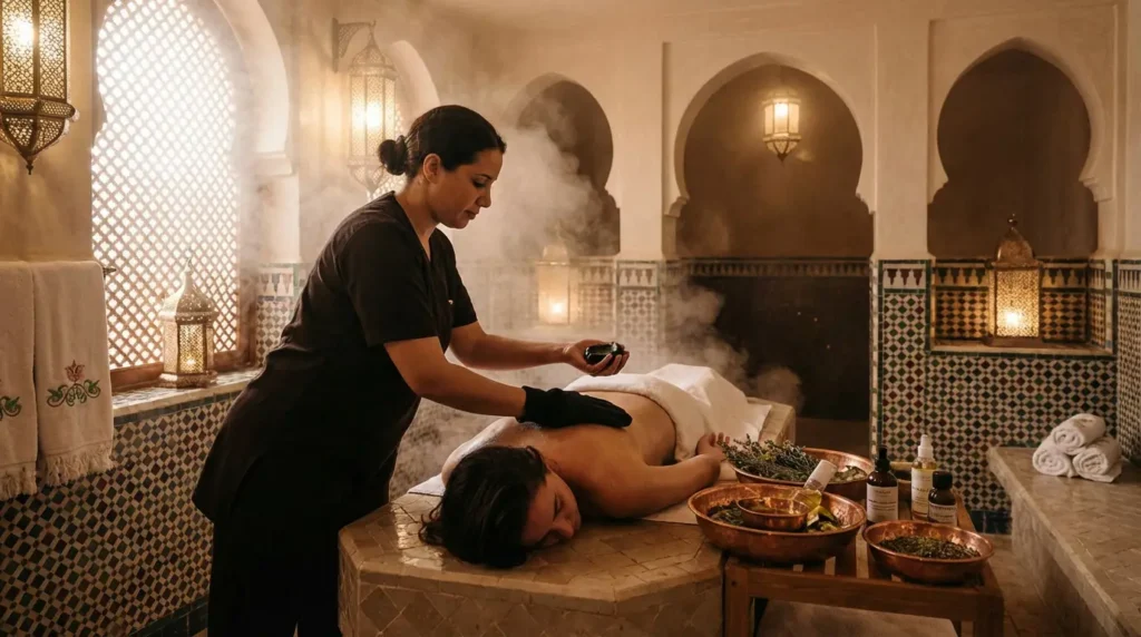 Hammam & Gommage à Domicile Marrakech : Rituel Spa 5 Étoiles