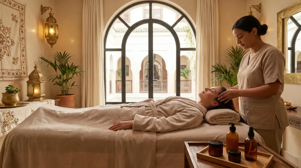 Soin Visage & Massage Crânien à Domicile Marrakech : Expertise 5★