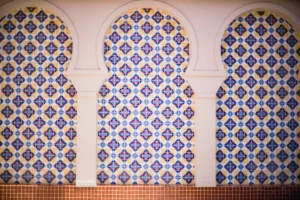 a wall with a design on it